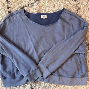 Aerie Cozy Blue Off the Shoulder Top